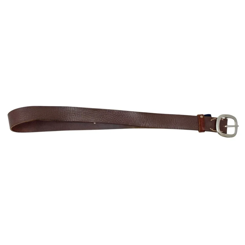 American Eagle Mens Brown Soft Leather Textured Belt Size Small Preppy Casual